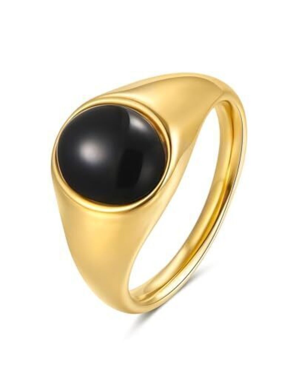 5159 Gold Signet Rings Non Tarnish Gold Rings, Waterproof Gemstones